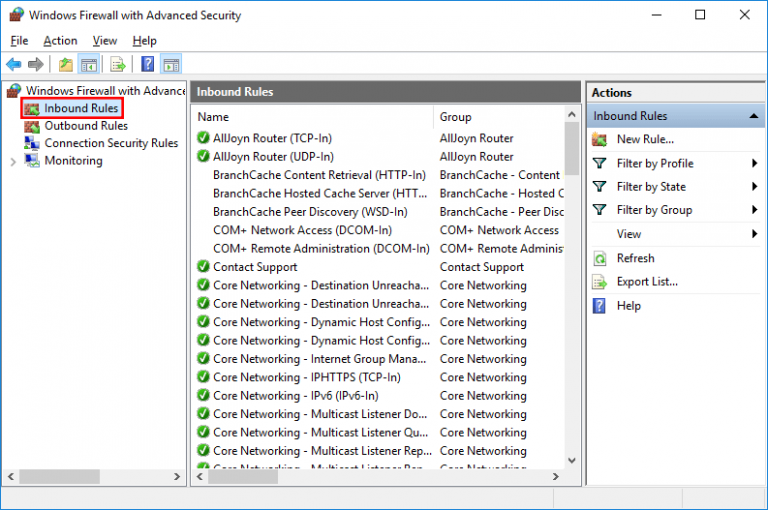 Windows server core отключить firewall