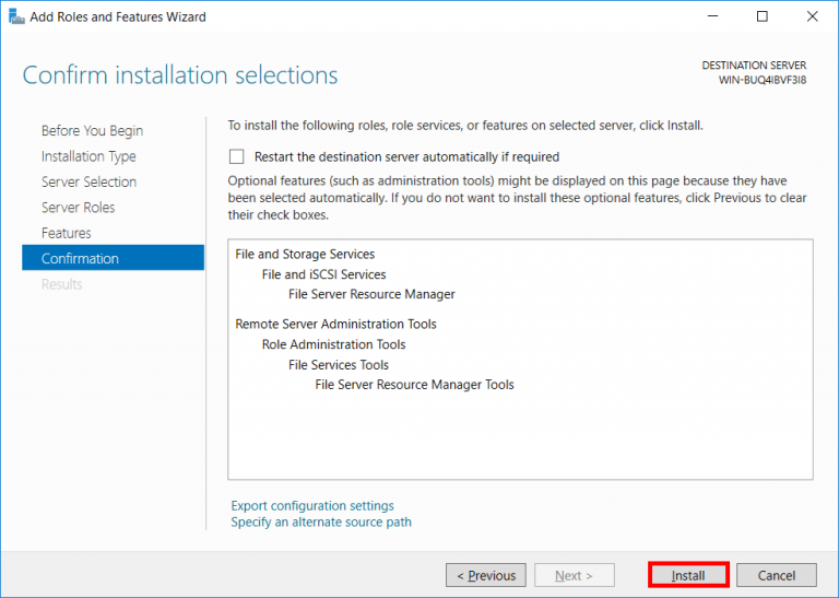 Настройка fsrm windows server 2016