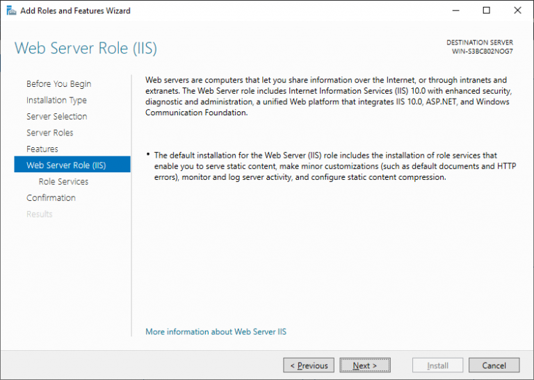 Настройка iis windows server 2019